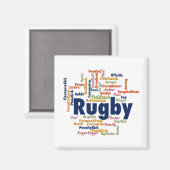Rugby Word Cloud Magneet (Voorkant / Achterkant)