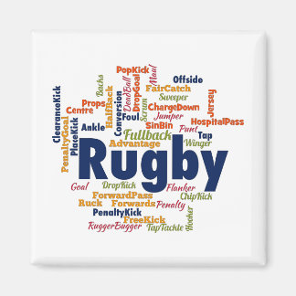 Rugby Word Cloud Magneet