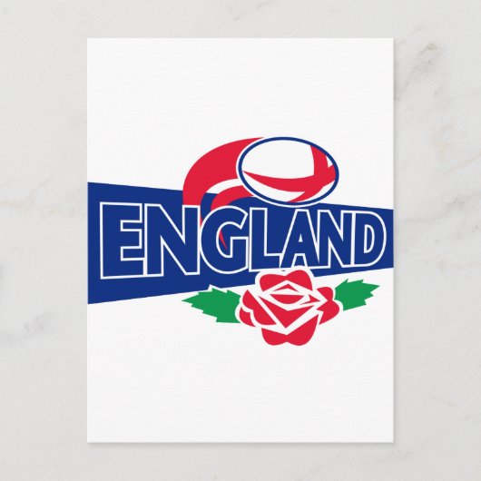 rugbybal engeland roos briefkaart (Voorkant)