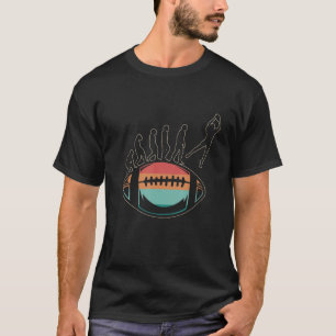 Rugbybal Sportspeler Retro Evolutie Rugby Team T-shirt