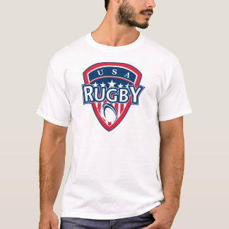 rugbykogelschild met usa - vlag sterren en strepen t-shirt