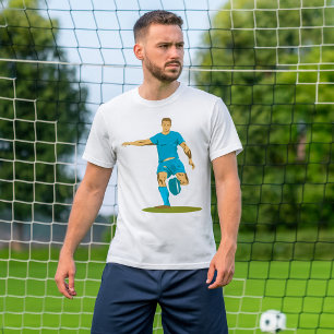 Rugbyspeler die bal trapt Atletische sporten T-shirt