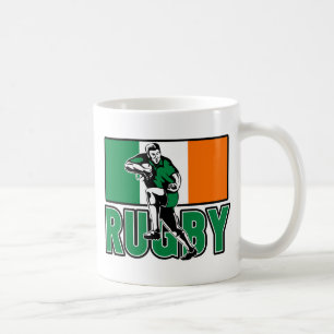 rugbyspeler die onder de vlag van ierland valt koffiemok
