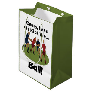 Rugbyspeler Draag Pas of Trap de Bal Feest Medium Cadeauzakje