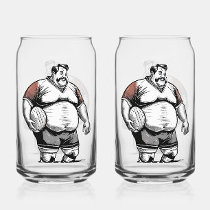 Rugbyspeler Gedrukt 16oz Kan Bril Blikvorm Glas