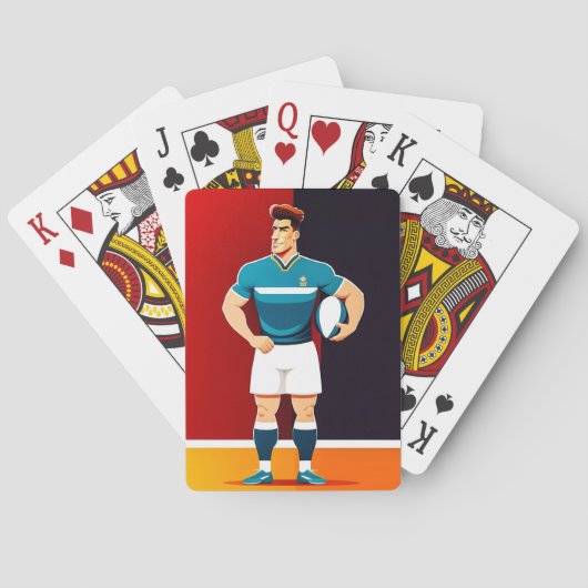 Rugbyspeler - Speelkaarten (Achterkant)