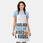 Rugelach Challah Latke & Kugel Funny Hanukkah Food Schort (Gedragen)