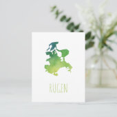 Rügen Map Briefkaart (Staand voorkant)