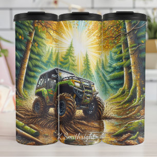 Rugged ATV Mudding Forest Adventure Thermosbeker
