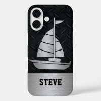 Rugged Black Diamond Bord Silver Zeilboot Naam