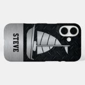 Rugged Black Diamond Bord Silver Zeilboot Naam Case-Mate iPhone Case (Achterkant (horizontaal))