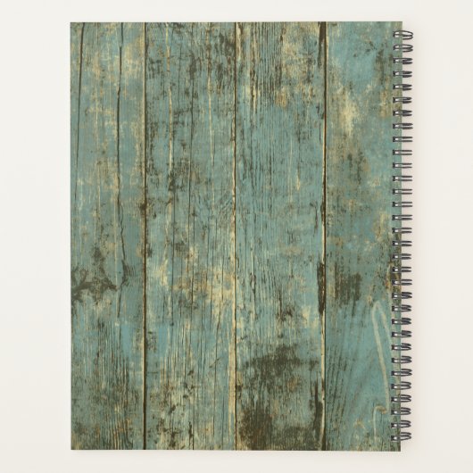 Rugged Blue Planks Planner Notitieboek (Achterkant)