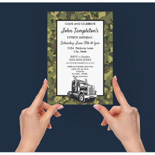 Rugged Camo Truck Driver Camo Cool Verjaardag Kaart
