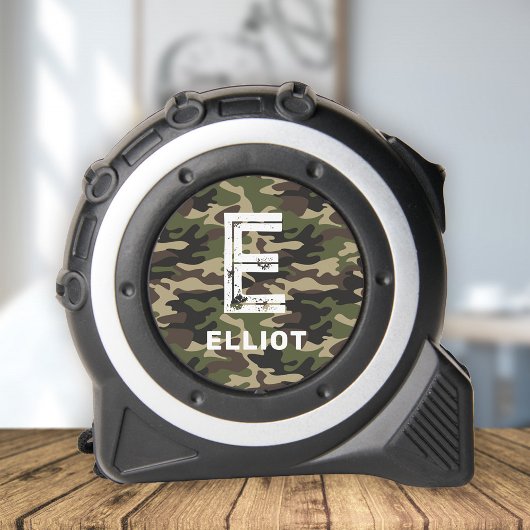 Rugged Camouflage Monogram Kinder naam Rolmaat