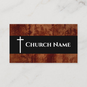 Rugged Church Naam faux Leather Church Visitekaartje
