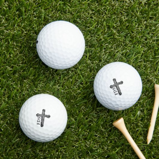 Rugged Cross Monogrammed Initialen Christelijk Zwa Golfballen (Insitu Gras)