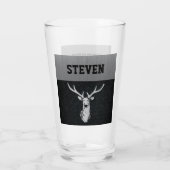 Rugged Deer Hunting Buck Naam Zilver Zwart Glas (Achterkant)