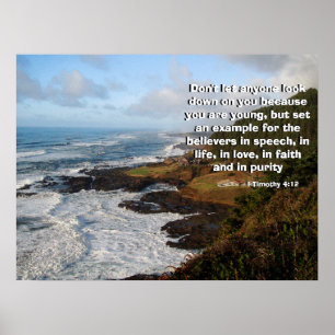 Rugged Ocean Coast, door God afgedrukt Poster