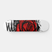 Rugged Rose Graffiti Art – Red Urban Flower Skateboard (Horizontaal)