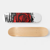 Rugged Rose Graffiti Art – Red Urban Flower Skateboard (Horizontaal)