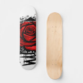 Rugged Rose Graffiti Art – Red Urban Flower Skateboard (Voorkant)