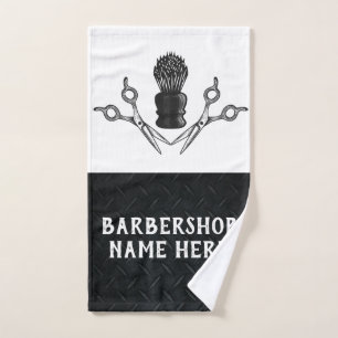Rugged Trendy Modern Barber Scissors Barbershop Handdoek