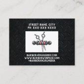Rugged Trendy Modern Barber Scissors Barbershop Visitekaartje (Achterkant)