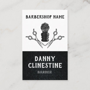 Rugged Trendy Modern Barber Scissors Barbershop Visitekaartje