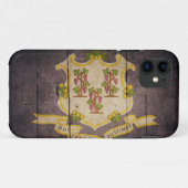 Rugged Wood Connecticut Vlag Case-Mate iPhone Case (Achterkant (horizontaal))