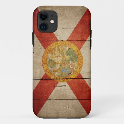 Rugged Wood Florida Flag Case-Mate iPhone Case (Achterkant)