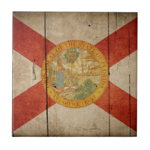 Rugged Wood Florida Flag Tegeltje