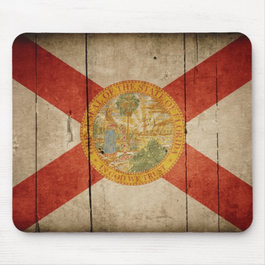 Rugged Wood Florida vlag Muismat (Voorkant)