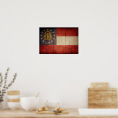 Rugged Wood Georgia Flag Poster (Keuken)