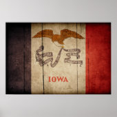 Rugged Wood Iowa Flag Poster (Voorkant)
