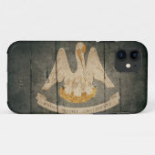 Rugged Wood Louisiana Flag Case-Mate iPhone Case (Achterkant (horizontaal))