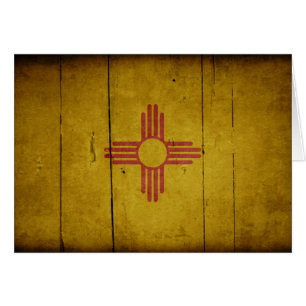 Rugged Wood New Mexico Flag