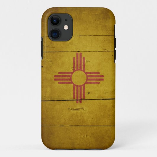 Rugged Wood New Mexico Flag Case-Mate iPhone Case (Achterkant)