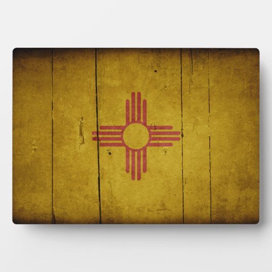Rugged Wood New Mexico Flag Fotoplaat (voorkant)