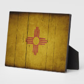 Rugged Wood New Mexico Flag Fotoplaat (Zijkant)