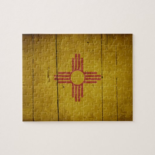 Rugged Wood New Mexico Flag Legpuzzel (Horizontaal)