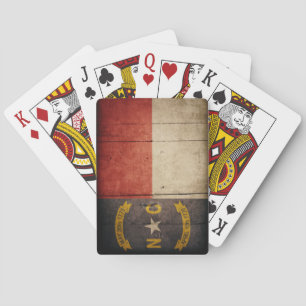 Rugged Wood North Carolina Flag Pokerkaarten