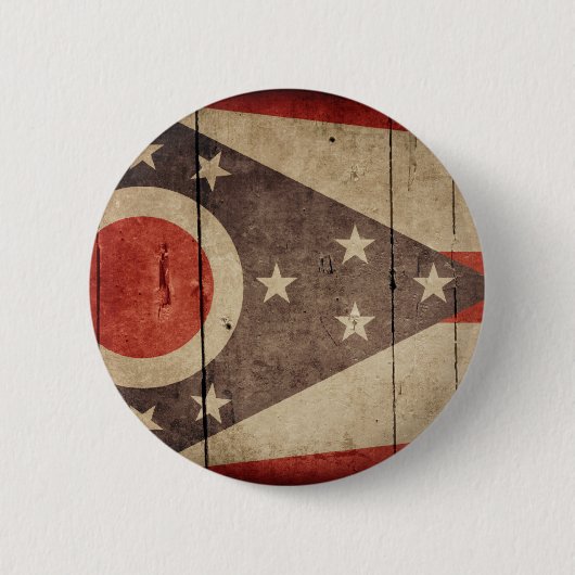 Rugged Wood Ohio Flag Ronde Button 5,7 Cm (Voorkant)