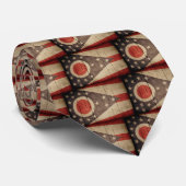 Rugged Wood Ohio Flag Stropdas (Opgerold)