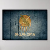 Rugged Wood Oklahoma Flag Poster (Voorkant)