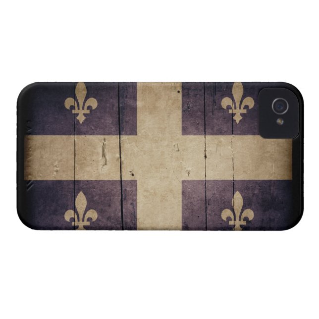 Rugged Wood Quebec-vlag Case-Mate iPhone Case (Achterkant Horizontaal)