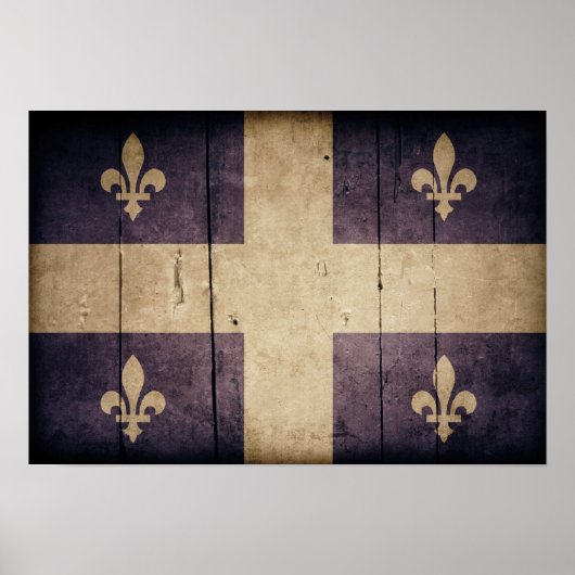 Rugged Wood Quebec-vlag Poster (Voorkant)