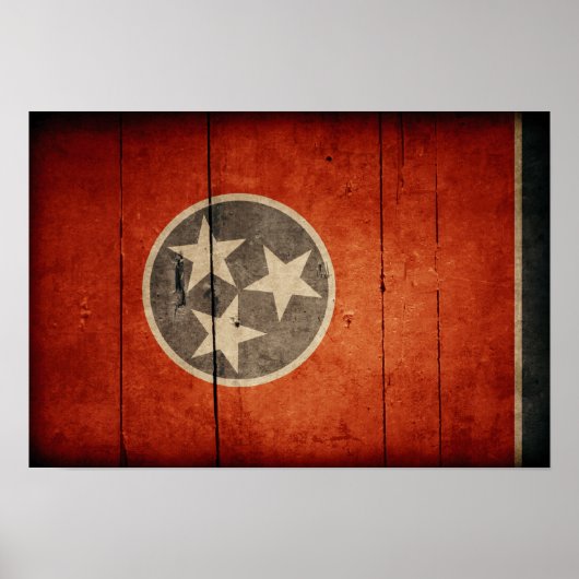 Rugged Wood Tennessee Flag Poster (Voorkant)