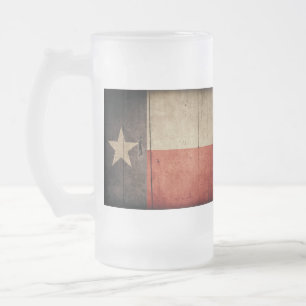 Rugged Wood Texas Flag Matglas Bierpul