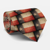 Rugged Wood Texas Flag Stropdas (Opgerold)
