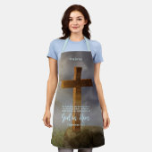 Rugged Wooden Cross Bijbelvers gepersonaliseerd Schort (Gedragen)